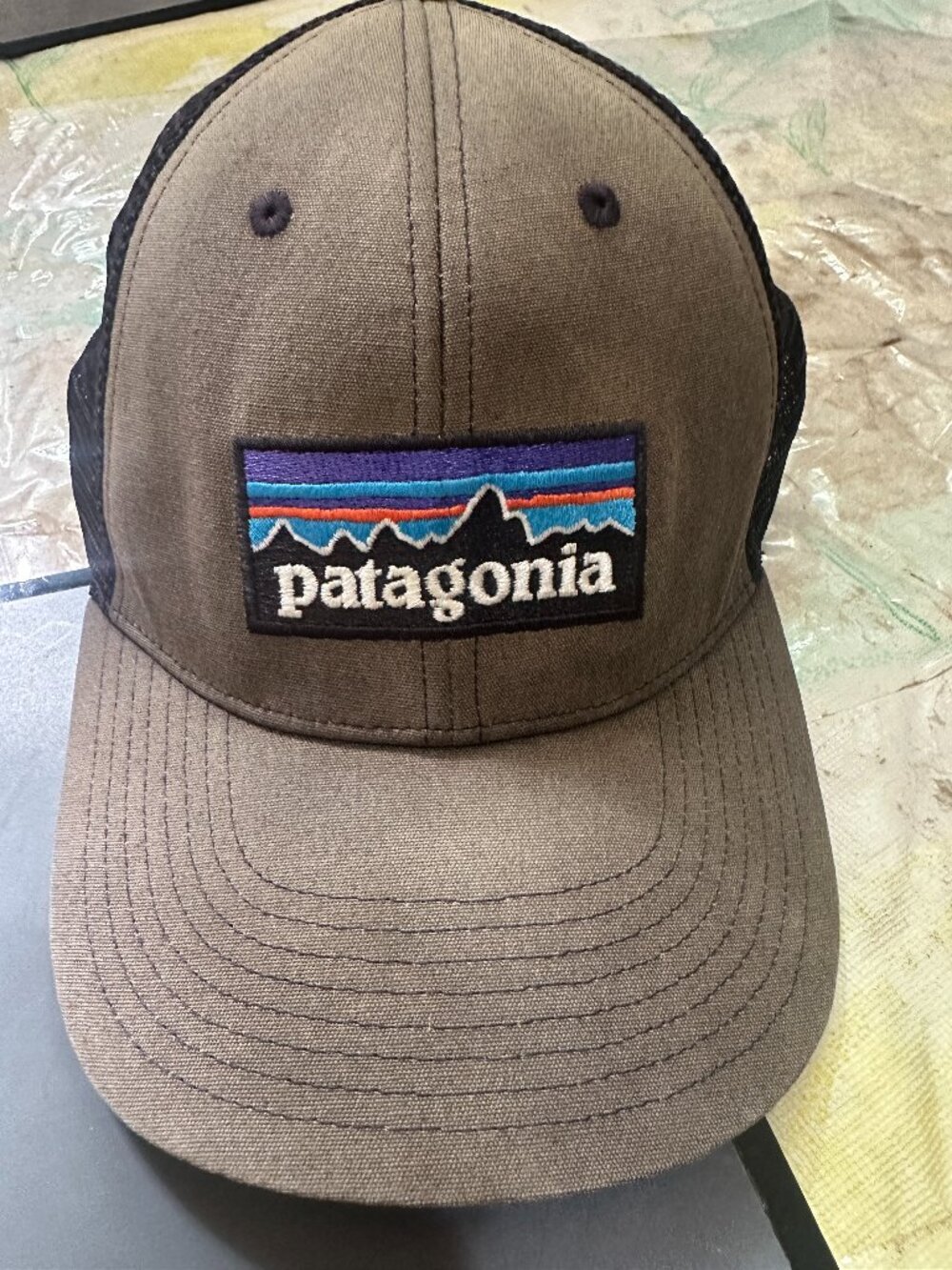 Patagonia Hat Mesh Back Net Plus SnapBack Trucker Green Black Cap Hat Logo